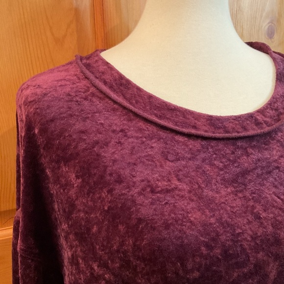 We The Free Milan Burgundy Crushed Velvet Top Size M* - Picture 5 of 8